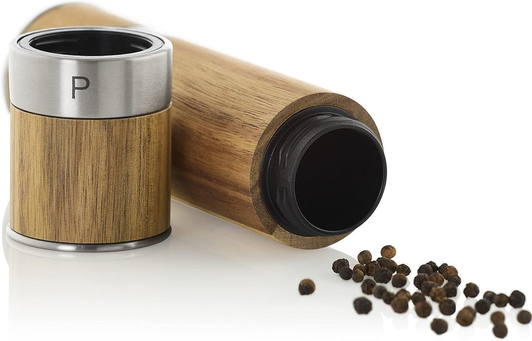 AdHoc MP90 manuelle Doppelmühle aus Holz DUOMILL | Premium Salzmühle und Pfeffermühle | langlebiges