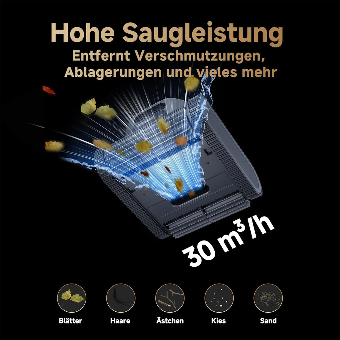 dreame Poolroboter Z1, Poolroboter Boden und Wand, 30,000 LPH, 240 Min. Akkulaufzeit, Hightech-Poole