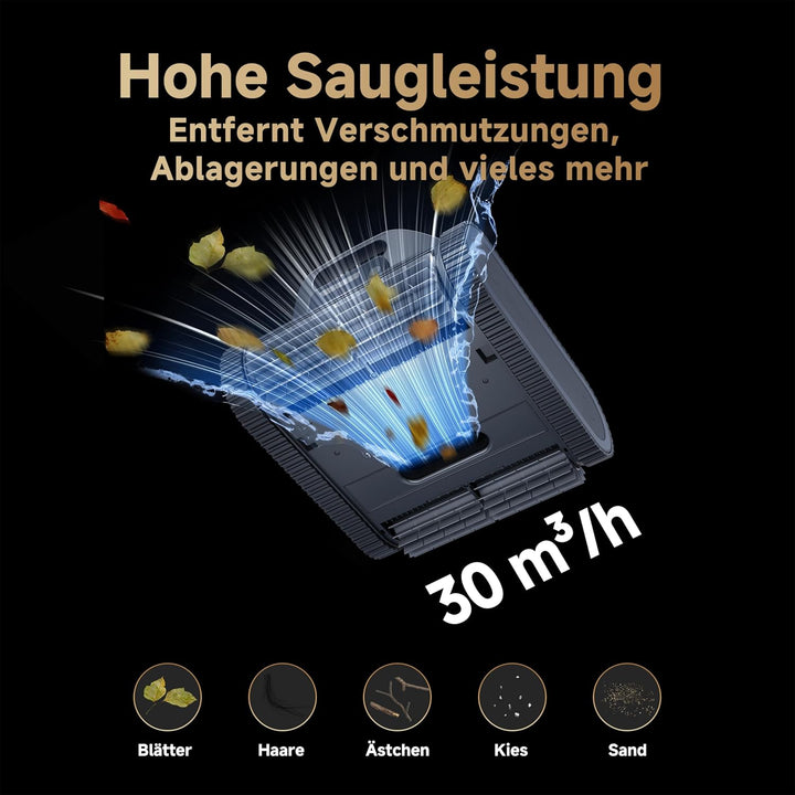 dreame Poolroboter Z1, Poolroboter Boden und Wand, 30,000 LPH, 240 Min. Akkulaufzeit, Hightech-Poole