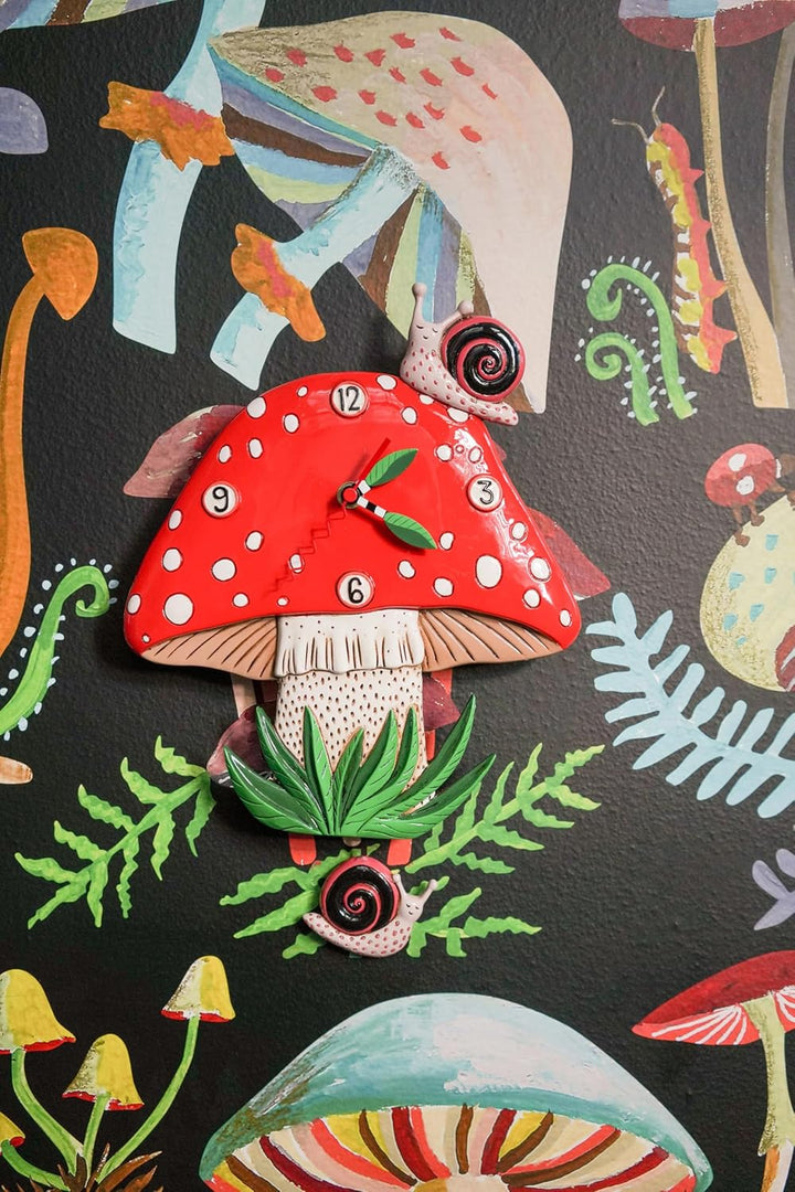 Enesco Allen Designs Fun-Guy Mushroom Wanduhr 29 x 24 cm Mehrfarbig