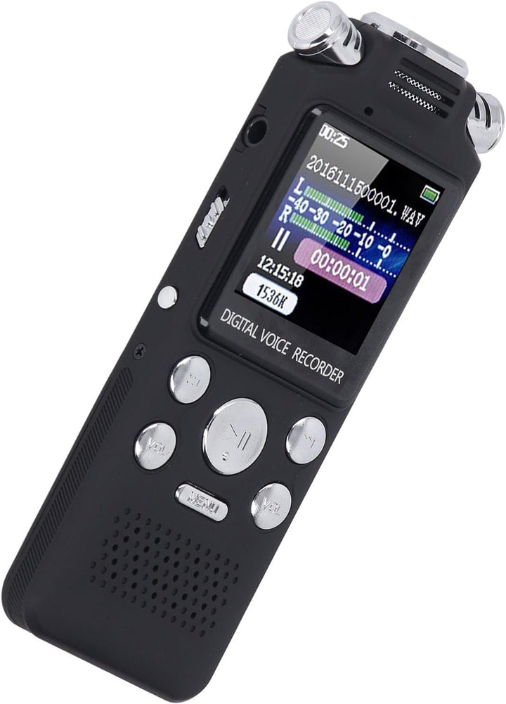 Digitaler Sprachrekorder, Sprachaktivierter Rekorder mit Lautsprecher, 0,8-Zoll-LCD-Bildschirm, Dikt