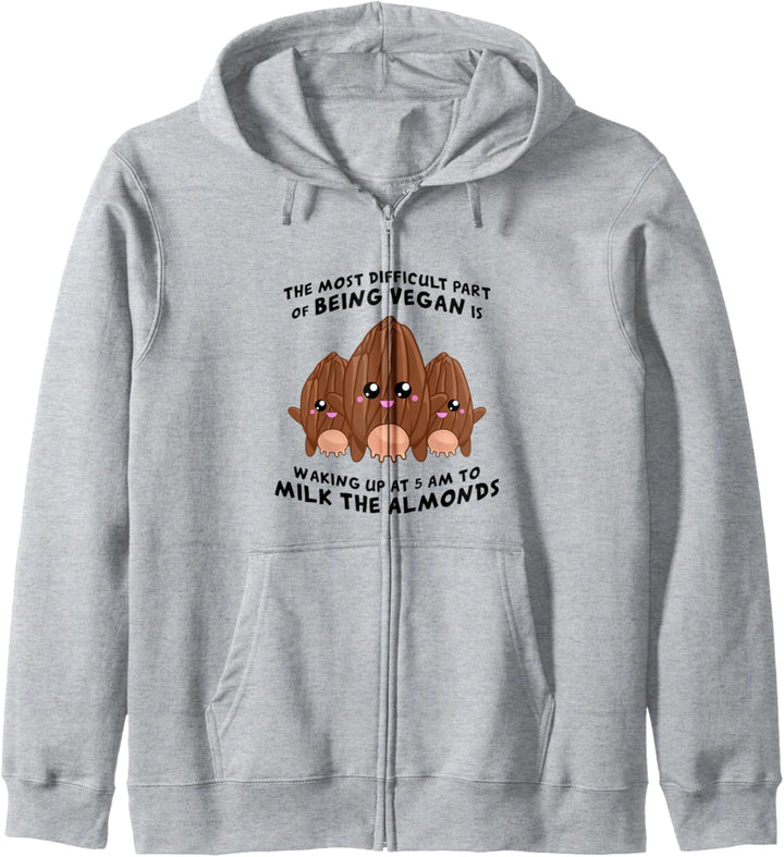 Milk The Almonds Mandelmilch Vegetarier Veganer Vegan Kapuzenjacke