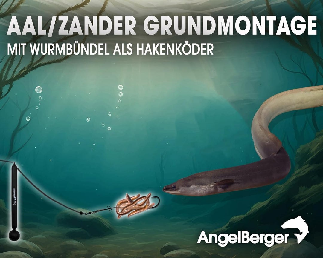 Angel Berger Steck Angelset Aal Zander Grundmontage Rute Rolle mit Angelzubehör Ready2Fish Angel Set