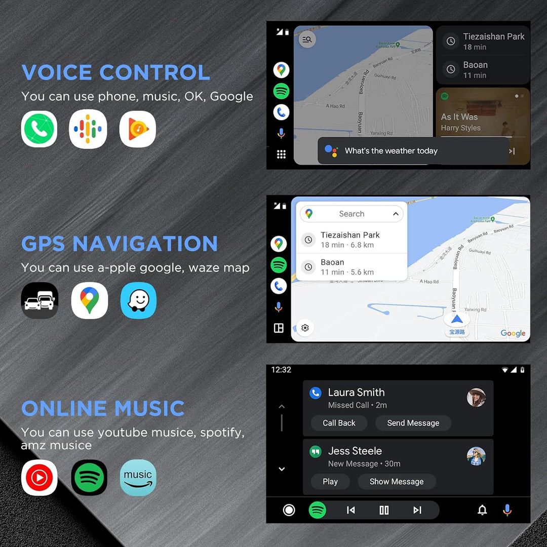 MSXTTLY Android Auto Wireless Adapter 2023, Upgrade Wired AA zu Wireless Android Auto. Kleiner Stick