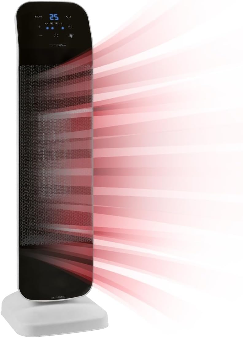 Clatronic Keramik-Heizlüfter HL 3763, Heizung und Ventilator, Elektroheizung für Badezimmer/Wohnmobi