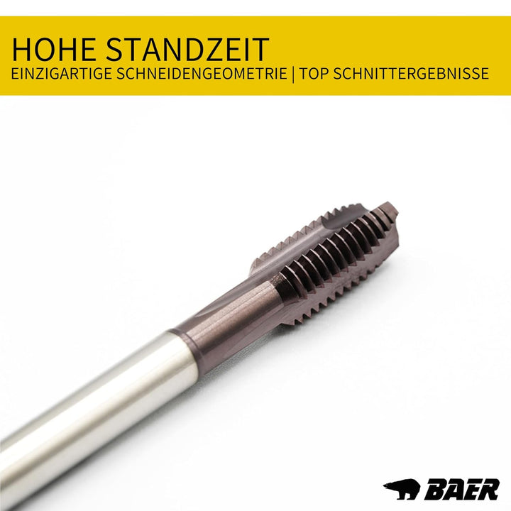 BAER UNiTap Gewindeschneider Set HSSE M3 - M12: Gewindebohrer Durchgangsloch - Kernlochbohrer: M3-12