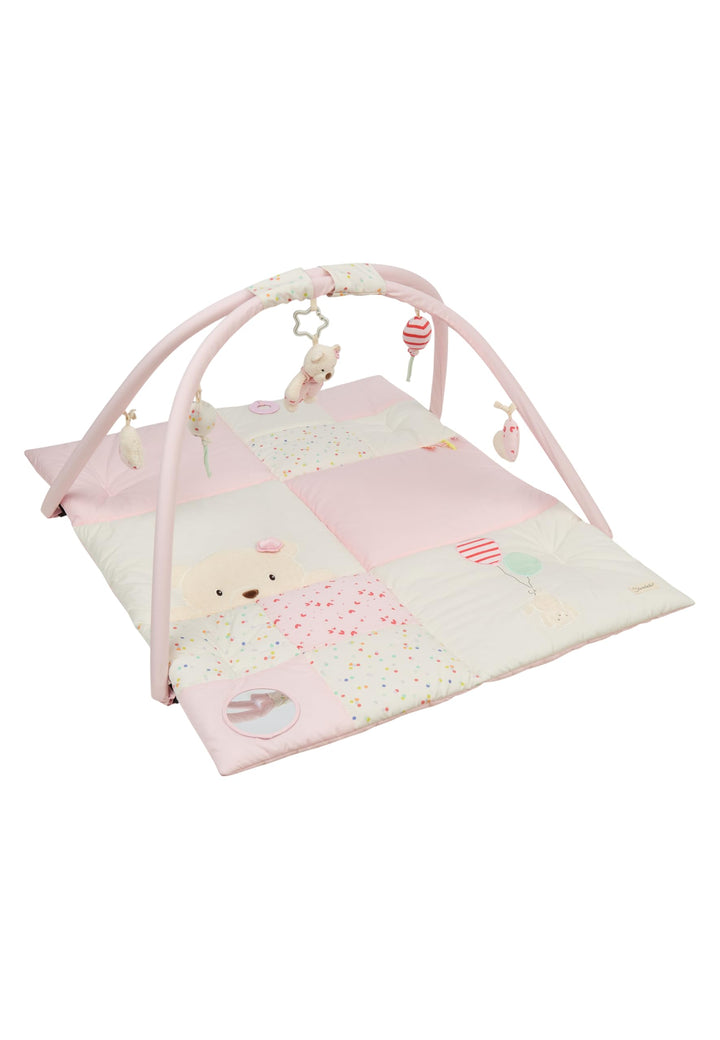 Sterntaler Spielbogen Bär Betty, Spielbogen mit Patchwork-Design, Stickmotive, Beissring, Spiegel, R