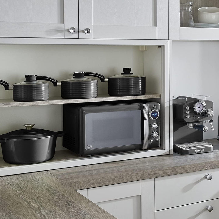 Swan Retro SM22030LBNEU Digitale Mikrowelle, 20 l, 5 Leistungsstufen, Auftaufunktion, Timer 60 Minut