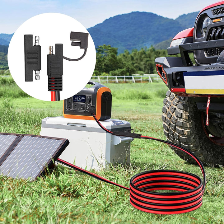 XRDS -RF SAE-Verlängerungskabel, 30 cm, 2 Stück – robuster verzinnter Kupferdraht mit SAE-Batterieka