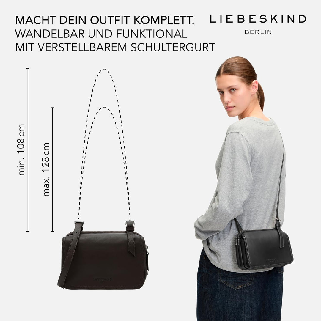 Liebeskind Berlin Damen-Umhängetasche „Mareike“ I Crossbody Bag aus Leder mit verstellbaren Schulter