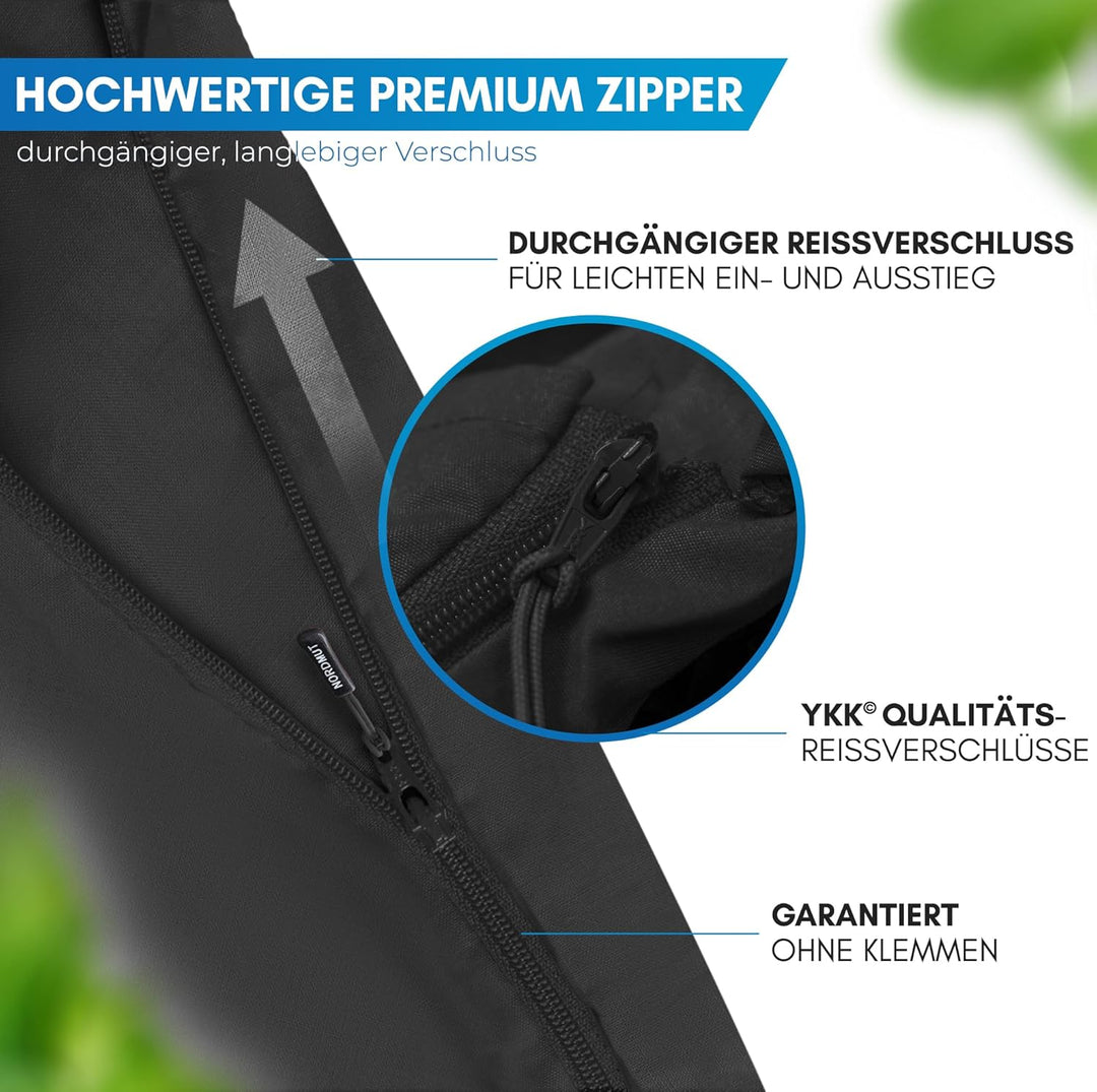 NORDMUT® Hüttenschlafsack Baumwolle Ultraleicht - Sommerschlafsack Kleines Packmass & Atmungsaktiv -
