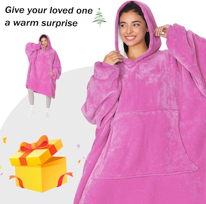 Kato Tirrinia Übergrosse Warme Hoodie Sweatshirt Decke, Weiche Flanell Damen Deckenpullover, Komfort