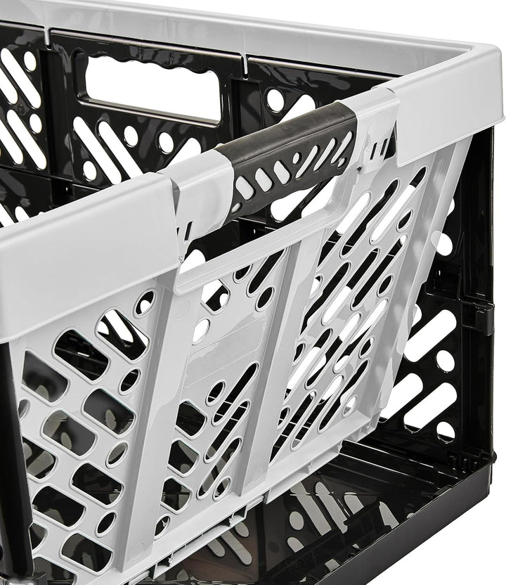 keeeper 2x Stabile Profi-Klappboxen mit Soft-Touch Griffen, 54 x 37 x 28 cm, 45 l, Ben, Hellgrau Hel
