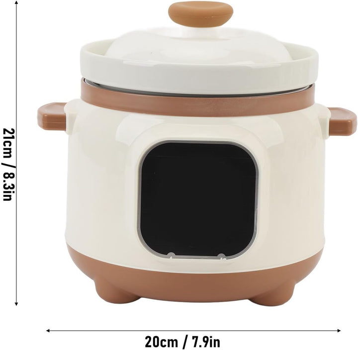 Elektrischer Eintopf, Keramik-Suppenbrei-Kocher, 235 W Slow Cooker mit Deckel, 1,8 L Keramiktopf, El