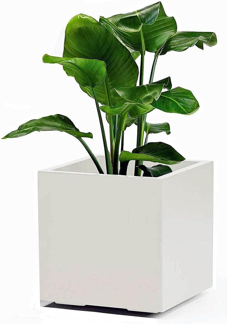 Euro3Plast 3157.03 Kebe Pflanzkasten 40 cm mit Wasserspeicher und Rollen in Weiss Ökologisch nachhal