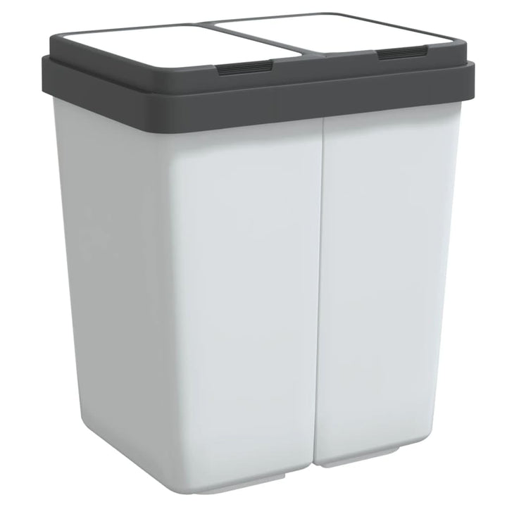 vidaXL Duo Mülleimer Weiss 2x25 L, Weiss