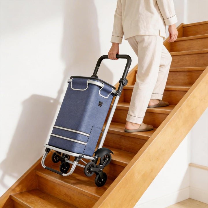 3in1 Klappbarer Einkaufstrolley 56L | Einkaufsroller mit Umhängetasche & Sackkarre | Einkaufswagen B