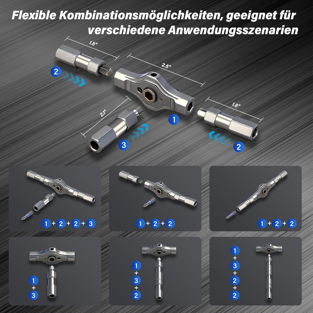 42-in-1 Magnetisches Schraubendreher-Set, Multi-Bit-Magnetschraubendreher-Set mit Abnehmbarem Ratsch