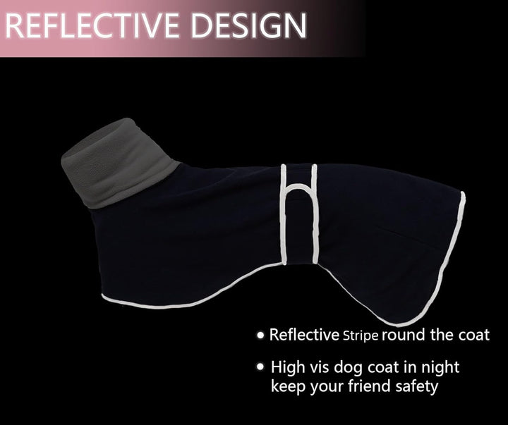 Morezi Winter Hundemantel mit reflektierender Leiste, weiches Polyester-Fleece, verstellbares Band,