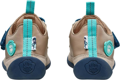 Affenzahn Barfussschuh Leder Buddy mit Klettverschluss Weich rutschfest Flexibel Reflektierend für J
