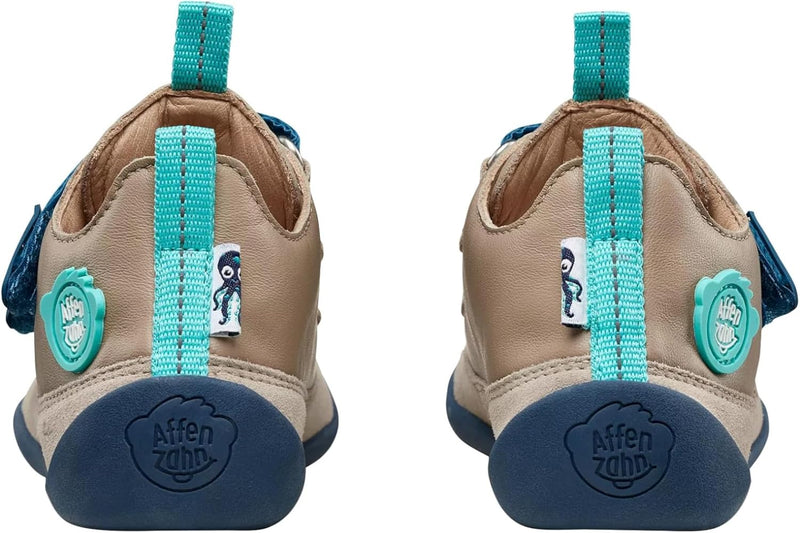 Affenzahn Barfussschuh Leder Buddy mit Klettverschluss Weich rutschfest Flexibel Reflektierend für J