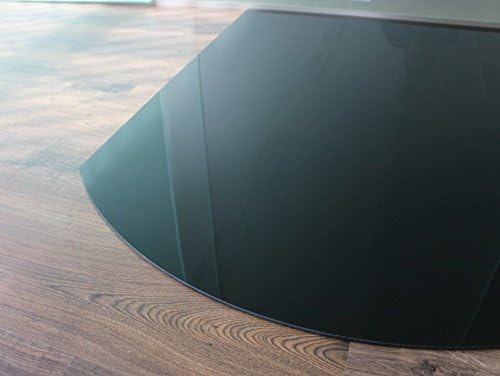 Segmentbogen 100x120cm Glas schwarz - Funkenschutzplatte Kaminbodenplatte Glasplatte (Schwarz SB100x