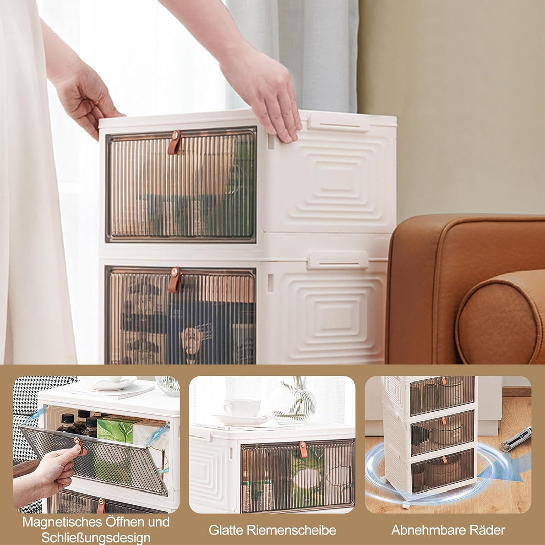 Ergocar Faltbare Aufbewahrungsbox, Kunststoff Aufbewahrungsbox mit Deckel, Stapelbare Aufbewahrungsb