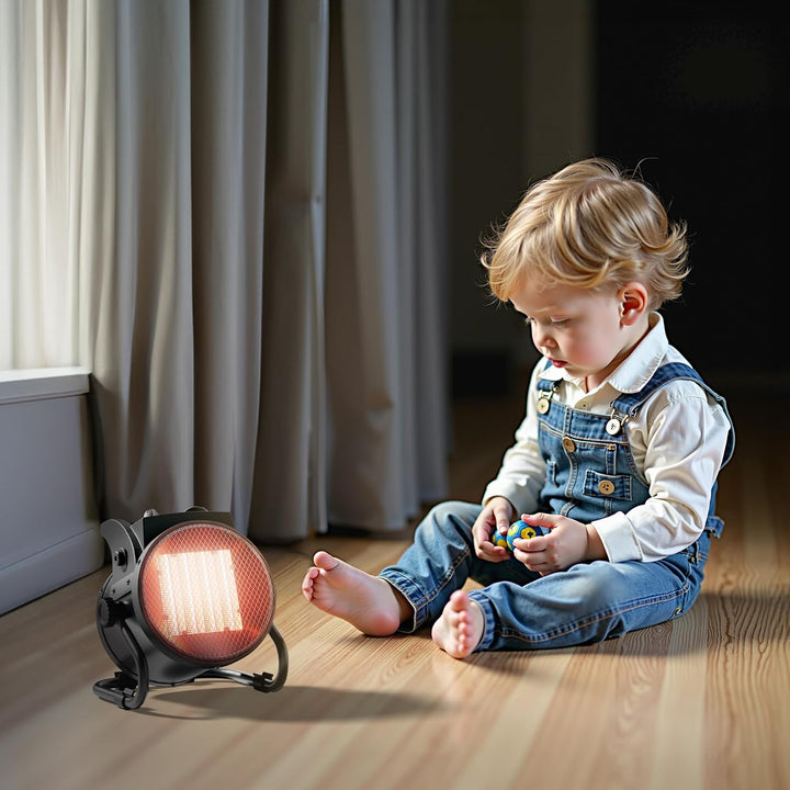 Wiltec Heizstrahler 2kW Keramik Heizgerät 2000W mit Thermostat 30m² Heizlüfter 3 Leistungsstufen