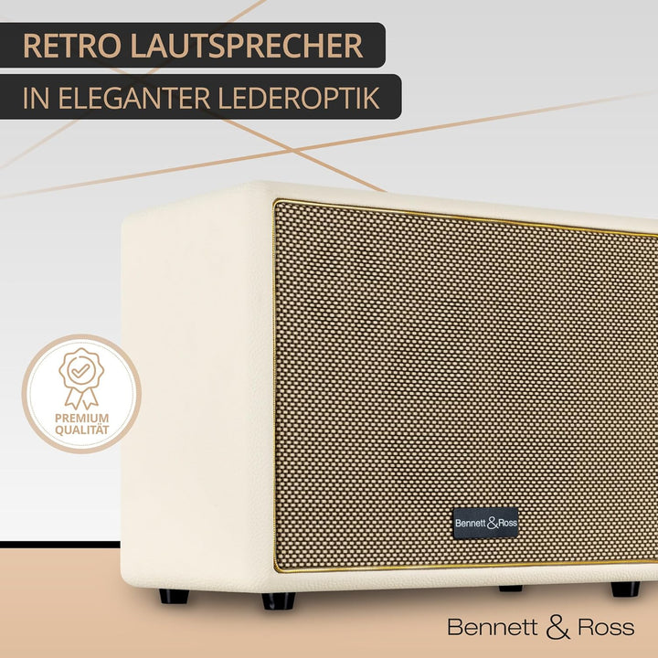Bennett & Ross BB-880CW Blackmore Giant - Retro Bluetooth Lautsprecher in Lederoptik - TWS-Funktion