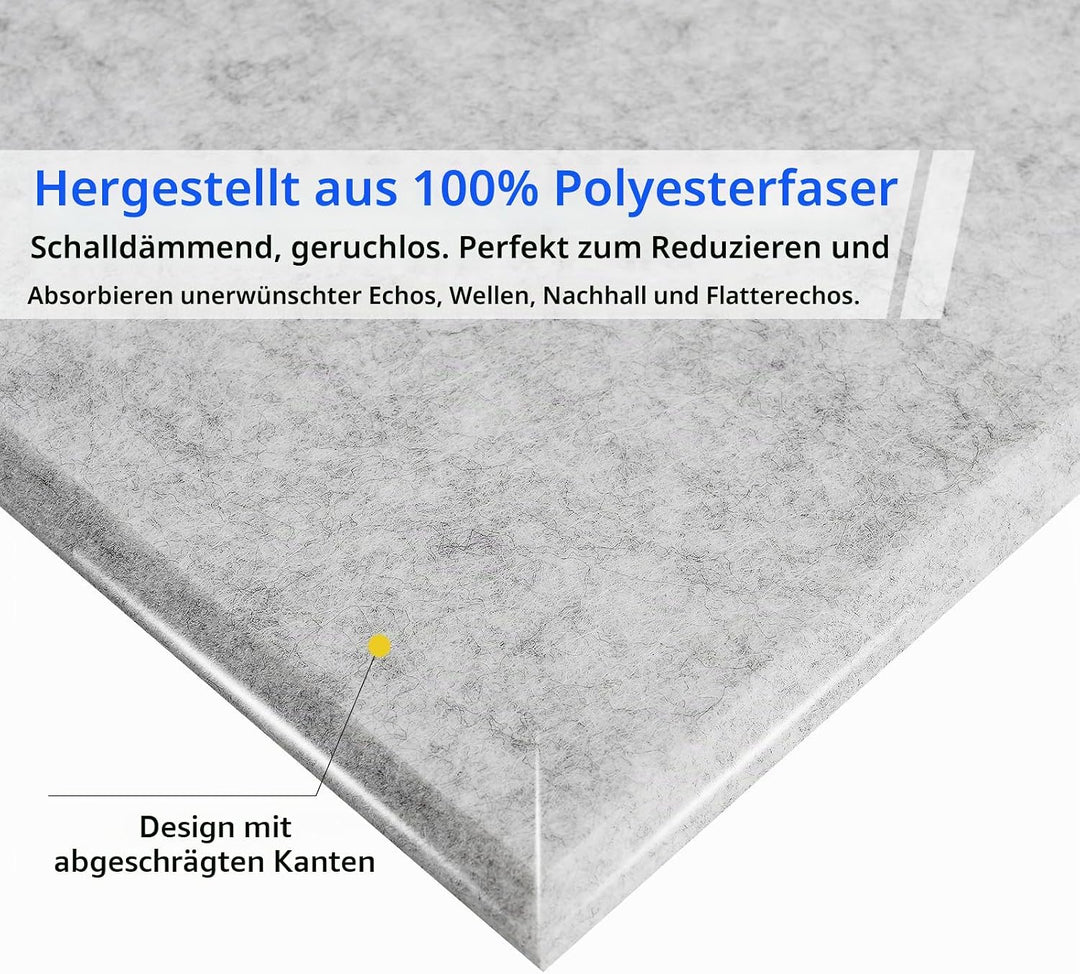 Rdutuok 18 Stück Selbstklebend Akustik Panel,30x26x1cm Hexagon Akustik Absorber Schallschutzplatten