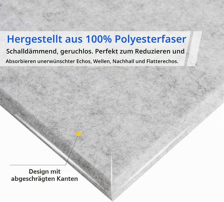 Rdutuok 12 Stück Selbstklebend Akustik Panel,30x26x1cm Hexagon Akustik Absorber Schallschutzplatten