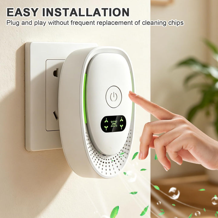 2er Pack Mini Luftreiniger Plug-In, 40 Millionen Negative Ionen Ionisator, Geruchsentferner für Rauc