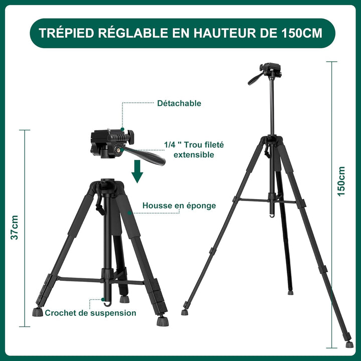 HYCHIKA Kreuzlinienlaser mit Stativ, 3x360 ° Grün Selbstnivellierend Laser Wasserwaage, Kreuzlaser L