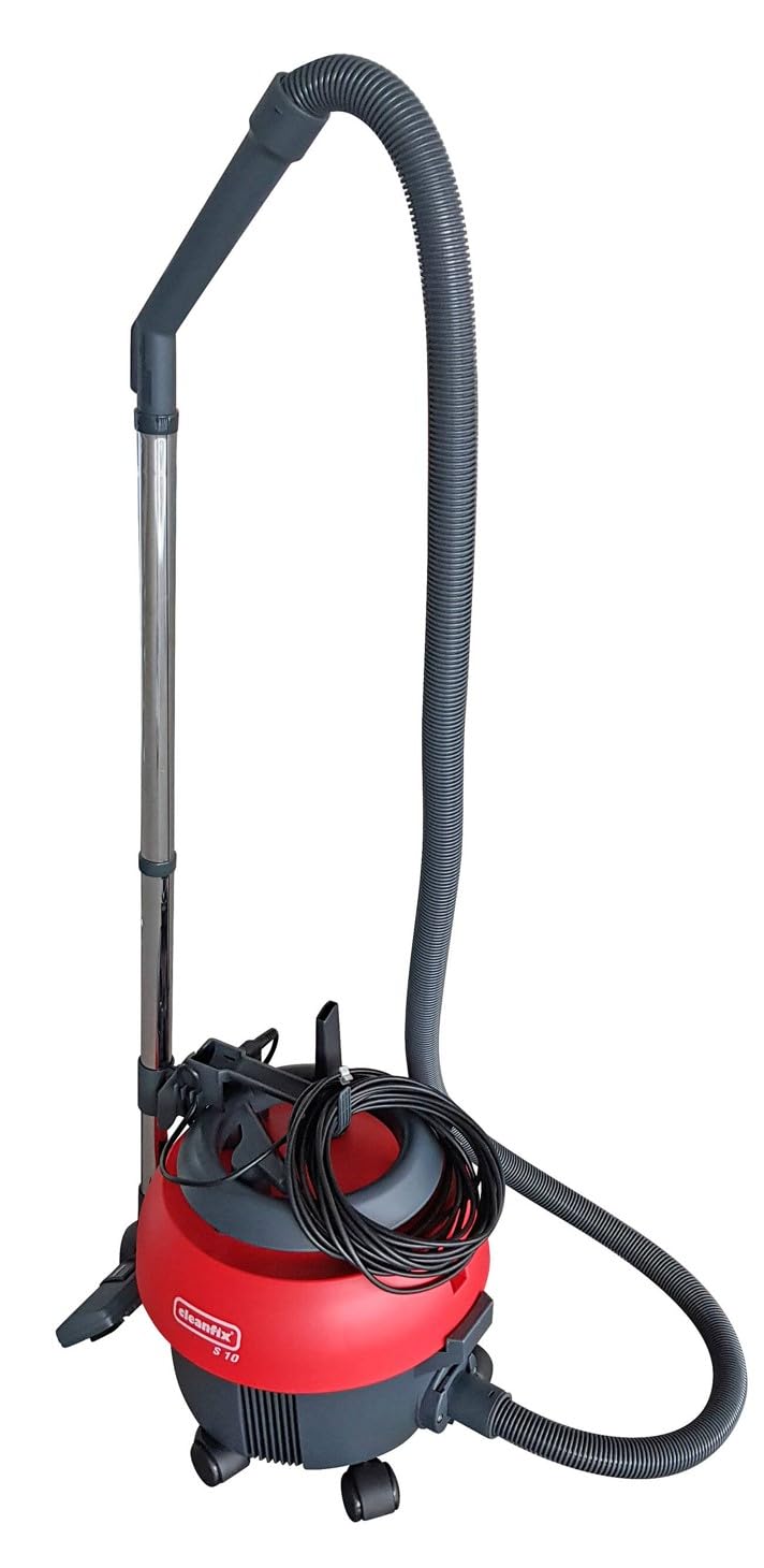 Cleanfix S10 Plus Staubsauger 850 Watt - Staubsauger mit Kabel (10m) rot, Trockensauger