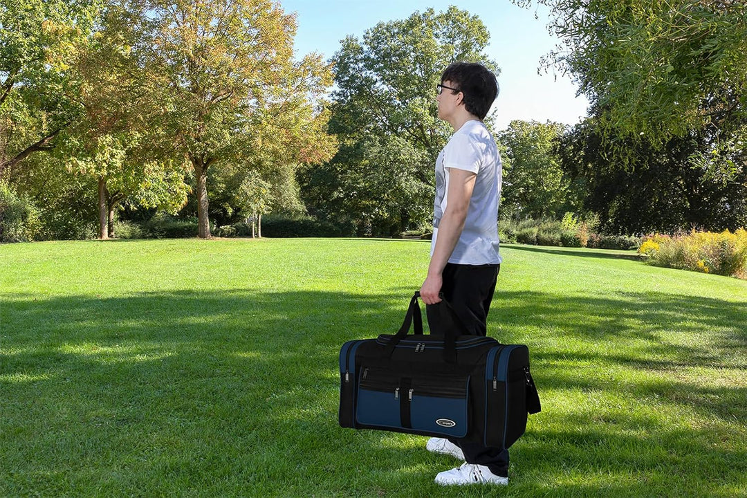 Sporttasche, Reisetasche und Fitnesstasche für Damen und Herren- Tainingstasche, Gym Bag (Blau, L 55