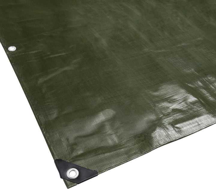 WerkaPro 10669 – Industrieplane – sehr schwer – 5 x 8 m – 240 g/m² – wendbar – Schwarz und Grün 5x8