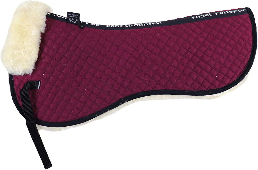 Engel Reitsport Lammfell Sattelkissen SAKIS1 mit Fellrand vorne bordeaux-med. L, bordeaux-med. L