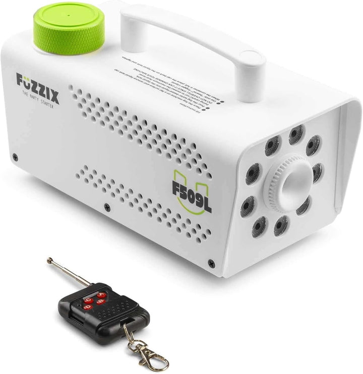 Fuzzix F509LW Nebelmaschine Mini mit LED Lichteffekt und 1L Nebelfluid, 500 Watt mit Fernbedienung,