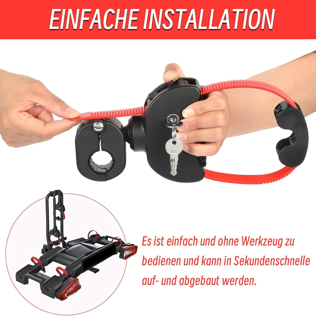 Verstellbar Strap Rahmenhalter 42CM Lang, Alu Rahmenhalter Fahrradträger für E-Bike/Fahrrad, Abschli