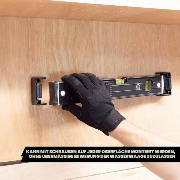 Black StealthMounts Universal-Wasserwaagenhalter, schmal, verschliessbar, für alle Marken (2 Stück)