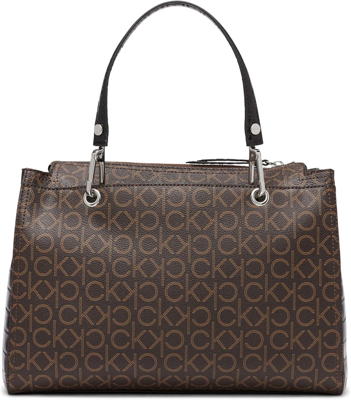 Calvin Klein Damen Reyna Crossbody Braun/Khaki/Schwarzes Logo, Braun, Khaki, Schwarz