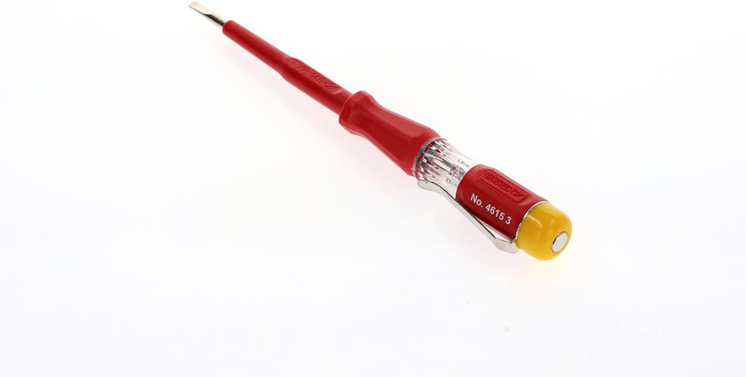 GEDORE 6699110 Prüfschraubendreher für 220-250 Volt Wechselspannung, 3 mm Klingenbreite, Mit Metallc