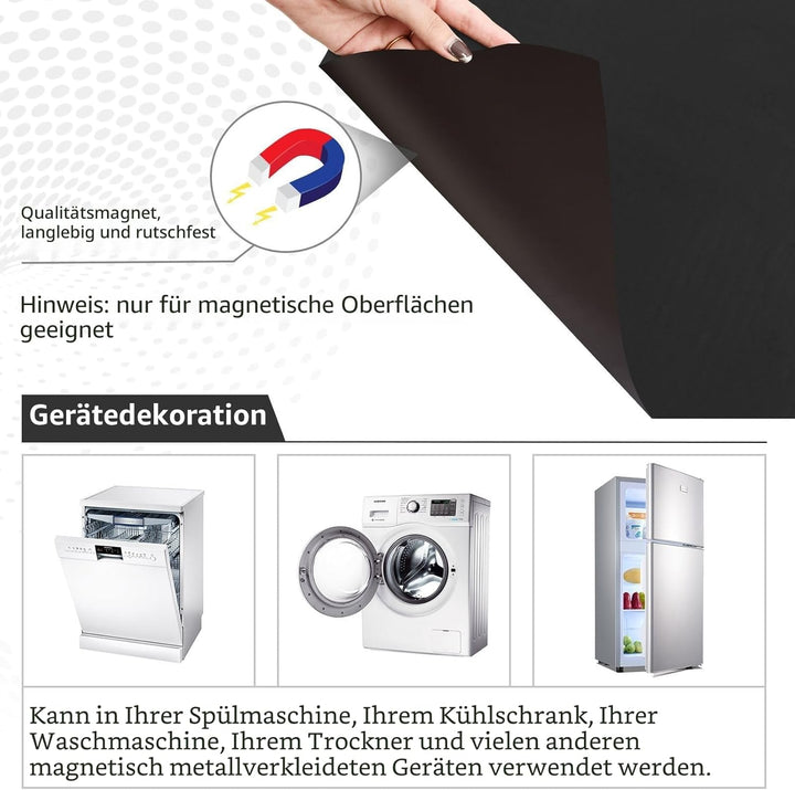 Schwarzer Kühlschrankabdeckungsmagnet, Edelstahl Geschirrspüler Aufkleber, Geschirrspüler-Magnetabde