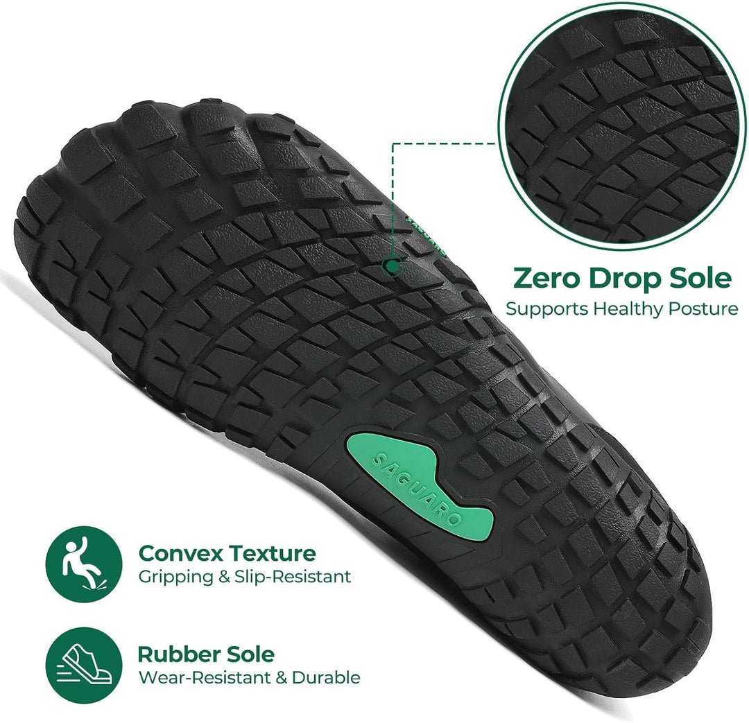 SAGUARO Herren Damen Barfussschuhe - Atmungsaktiv rutschfest Barfussschuhe - mit Breite Zehenbox und