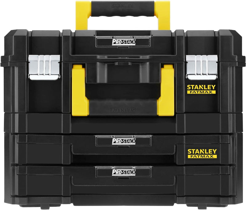 Stanley FatMax Pro-Stack Werkzeugkoffer Combo(21,5L Fassungsvermögen, mit 2 Schubladen und Organizer