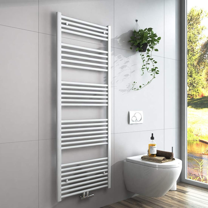 EMKE Handtuchtrockner Badheizkörper Heizkörper Gerade Weiss Bad-Heizkörper Mittelanschluss oder Seit