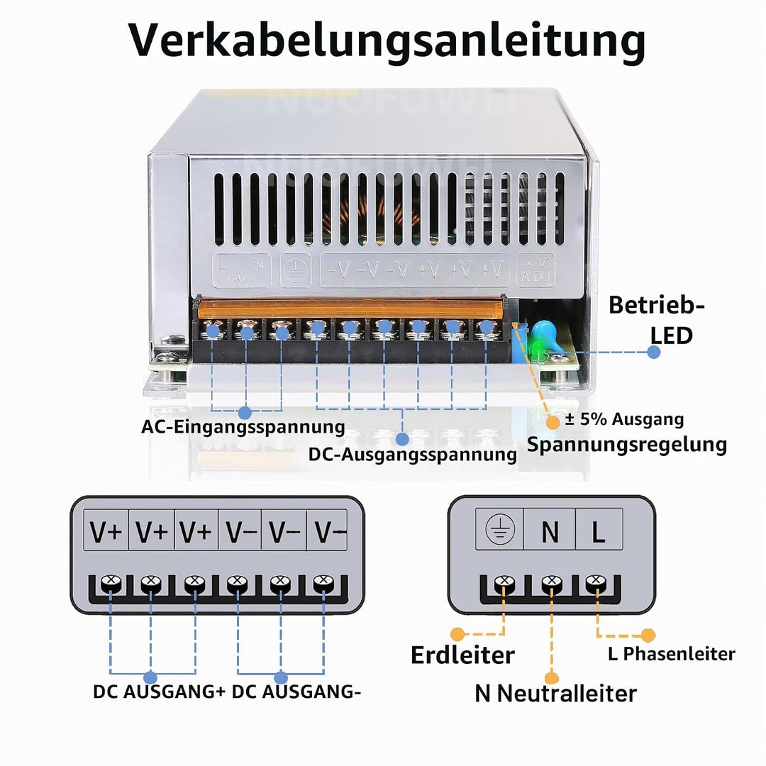 Trafo DC 12V 100A 1200W Netzteil Transformator Schalternetzteil 230V AC auf DC Netzteil 12V 100A 120