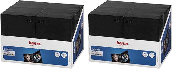 Hama DVD-Hüllen (auch passend für CDs und Blu-Rays, mit Folie zum Einstecken des Covers) 30er-Pack,