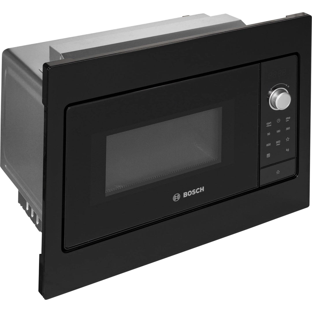 Bosch BFL523MB3 Serie 2 Einbau-Mikrowelle, 38 x 50 cm, 800 W, Drehteller 27 cm, Türanschlag Links, A