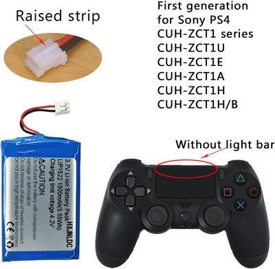 DC 3.7V 1500mah LiPo-Akku für Sony PS4 Controller Batteriewechsel (CUH-ZCT1U,CUH-ZCT1E,CUH-ZCT1A,CUH